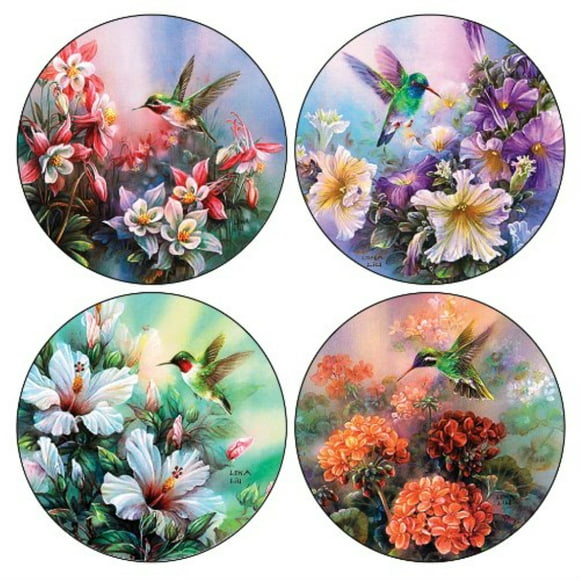 Set of 4 Jardin Floral CoasterStone AS10025 Absorbent Coasters 4-1/4-Inch,Jardin Floral 